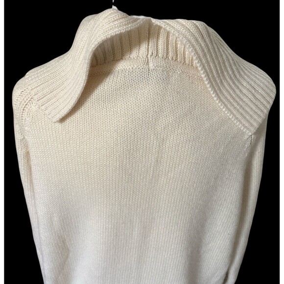 Vintage MODA International Ivory Cream Wool Blend Turtleneck Sweater Dress Sz L - Picture 6 of 10